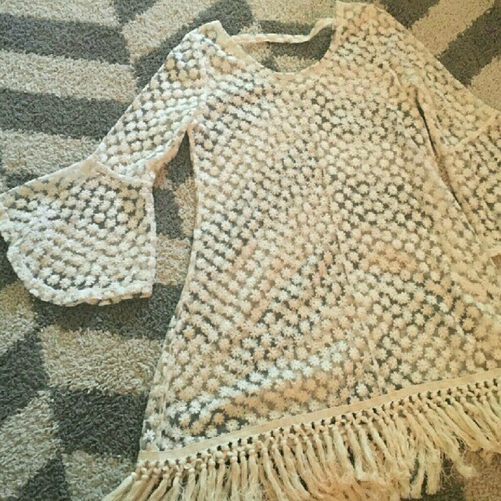 Fringe Bohemian Bell Sleeve Tunic